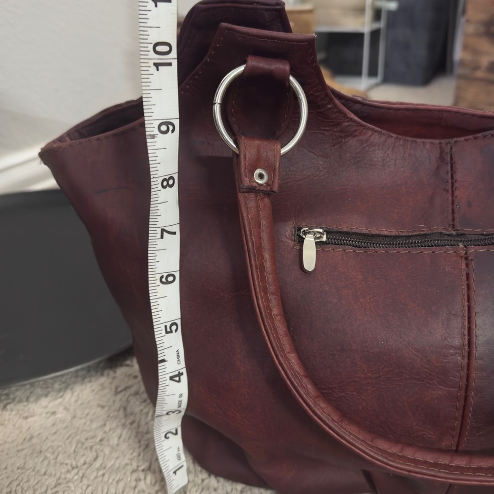 Handmade in Mexico- Red Bark Woven Leather Shoulder Bag - Picture 13 of 14